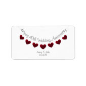 Moderne witte 40th Ruby Wedding Jubileum labels (Voorkant)
