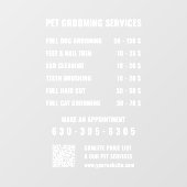 Moderne witte aangepaste bedrijfsservicelijst QR-c Raamsticker (Vel)