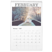 Moderne witte aangepaste foto 2021 kalender (Feb 2027)