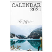Moderne witte aangepaste foto 2021 kalender (Hoes)