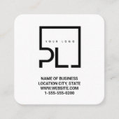 Moderne witte aangepaste logo en QR-code vierkante Visitekaartje (Voorkant)