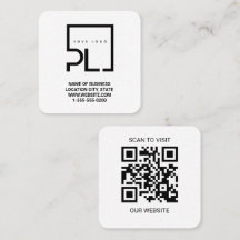 Moderne witte aangepaste logo en QR-code vierkante