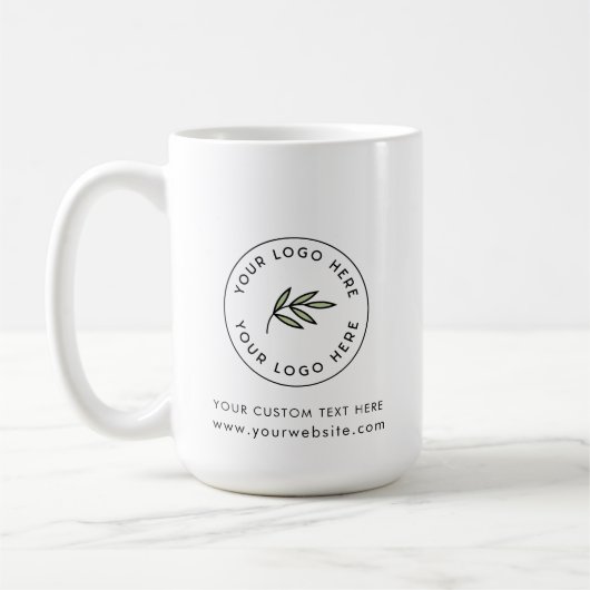 Moderne Witte Aangepaste Logo Zakelijke Promotie Koffiemok (Links)