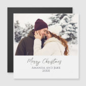 Moderne witte aangepaste vrolijke kerstfoto (Voorkant / Achterkant)