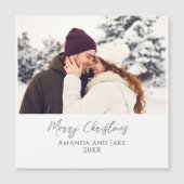 Moderne witte aangepaste vrolijke kerstfoto (Voorkant)