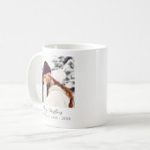 Moderne witte aangepaste vrolijke kerstfoto koffiemok (Voorkant links)
