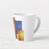 Moderne Witte Abstracte Geometrische Lattebeker Latte Mok (Rechterhoek)