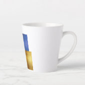 Moderne Witte Abstracte Geometrische Lattebeker Latte Mok (Rechts)