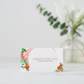 Moderne witte achtergrond en roze rozen visitekaartje (Staand voorkant)