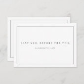 Moderne Witte Bachelorette Party uitnodiging (Voorkant / Achterkant)