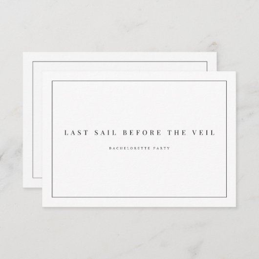 Moderne Witte Bachelorette Party uitnodiging (Voorkant / Achterkant)