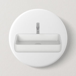 Moderne witte badkamerwastafel met kraan ronde button 7,6 cm