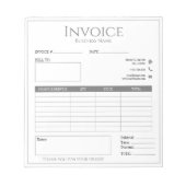 Moderne witte bedrijfsfactuur voor kleine bedrijve notitieblok (Voorkant)