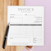 Moderne witte bedrijfsfactuur voor kleine bedrijve notitieblok