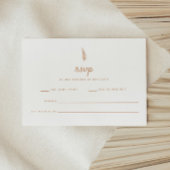 Moderne Witte & Beige Leaf Wedding RSVP Kaartje
