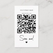 Moderne witte bestelling bedankt QR-code Visitekaartje (Achterkant)