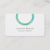 Moderne witte blauwe Blauwgroen energiecirkel Afsprakenkaartje (Voorkant)