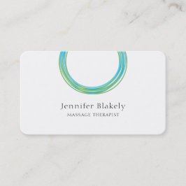 Moderne witte blauwe Blauwgroen energiecirkel Afsprakenkaartje