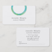 Moderne witte blauwe Blauwgroen energiecirkel Afsprakenkaartje (Voorkant / Achterkant)