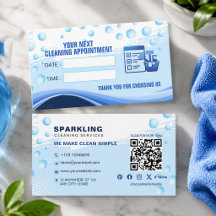 Moderne Witte Blauwe Professionele Schoonmaakdiens