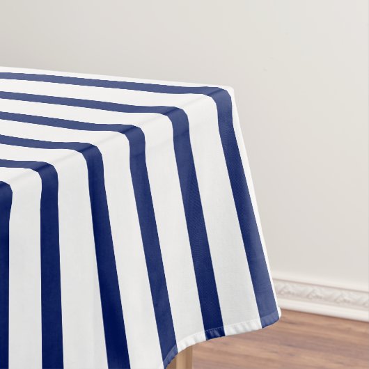 Moderne witte blauwe strepen, elegant tafelkleed (Voorbeeld)