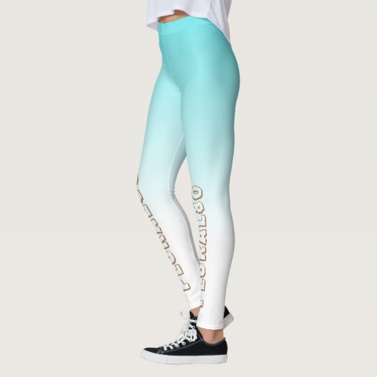 Moderne witte blauwe verloopwerkout leggings (Links)
