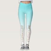 Moderne witte blauwe verloopwerkout leggings (Voorkant)