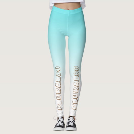 Moderne witte blauwe verloopwerkout leggings (Voorkant)