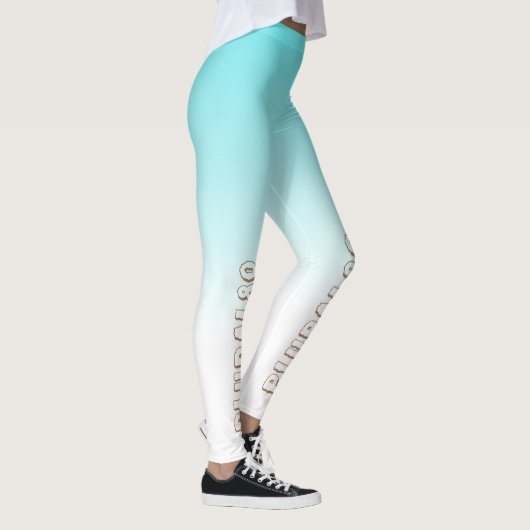 Moderne witte blauwe verloopwerkout leggings (Rechts)