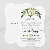 Moderne Witte Bloeiende Bloemige Handgeschreven Br Kaart (Voorkant / Achterkant)