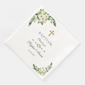 Moderne Witte Bloeiende Bloemrijke Pioenrozen Doop Servet (Hoek)