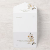 Moderne witte bloem Bouquet Dinner All In One Uitnodiging (Buitenkant)