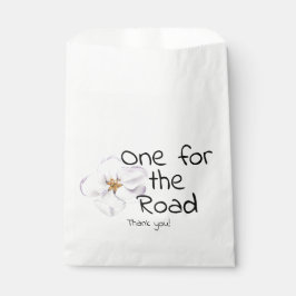 Moderne witte bloem, Eentje voor onderweg, dank je Bedankzakje