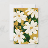 Moderne witte bloem | Goud Vrijgezellenfeest Bedankkaart (Achterkant)