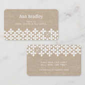 Moderne witte bloem mama faux linnen Visitekaartje Contactkaartje (Voorkant / Achterkant)