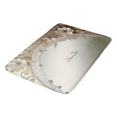Moderne Witte Bloemen Parels Badmat (Gekanteld)