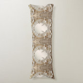 Moderne Witte Bloemen Parels Body Kussen (Voorkant Verticaal)