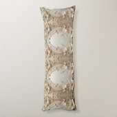 Moderne Witte Bloemen Parels Body Kussen (Achterkant (Verticaal))