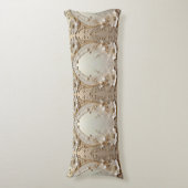 Moderne Witte Bloemen Parels Body Kussen (Voorkant Verticaal)