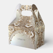 Moderne witte bloemen parels cadeau doos bedankdoosjes (Achterkant)