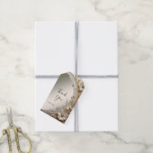 Moderne Witte Bloemen Parels Cadeaubijsluiter Cadeaulabel (Met Touw)