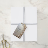 Moderne Witte Bloemen Parels Cadeaubijsluiter Cadeaulabel (Met Touw)