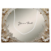 Moderne Witte Bloemen Parels Cadeautas (Voorkant)