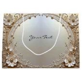 Moderne Witte Bloemen Parels Cadeautas (Voorkant)