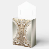 Moderne witte bloemen parels favorietendoos bedankdoosjes (Geopend)