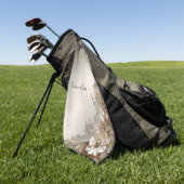 Moderne Witte Bloemen Parels Golf Handdoek (Groen)