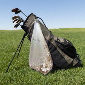 Moderne Witte Bloemen Parels Golf Handdoek (Groen)
