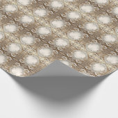 Moderne Witte Bloemen Parels Inpakpapier (Hoek)