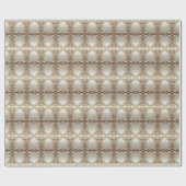 Moderne Witte Bloemen Parels Inpakpapier (Vlak)
