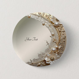 Moderne Witte Bloemen Parels Knoop Ronde Button 5,7 Cm